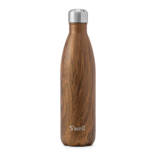 Brown wood print on a Stainless Steel Water Bottle 