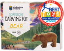 A box with a picture of a brown bear statue in front of an illustrated lake and forest. In the top right corner is a red stamp reading "ASTRA Best toys for kids 2021 winner"