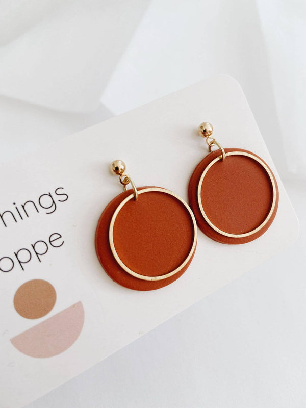 Taylor in Cinnamon, Clay and Brass Earrings