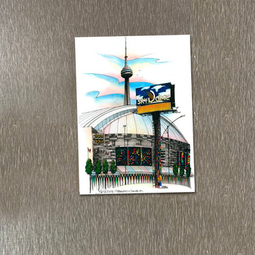The Skydome Toronto Fridge Magnet - Handmade Canadian Skydome Toronto fridge magnet featuring vibrant skyline and CN Tower, unique gift accessory.
