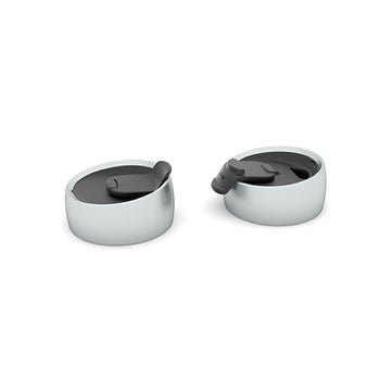 S'well Commuter Lid - Pair of white S'well Commuter Lids with black flip tops, unique Canadian handmade drinkware accessory gift.