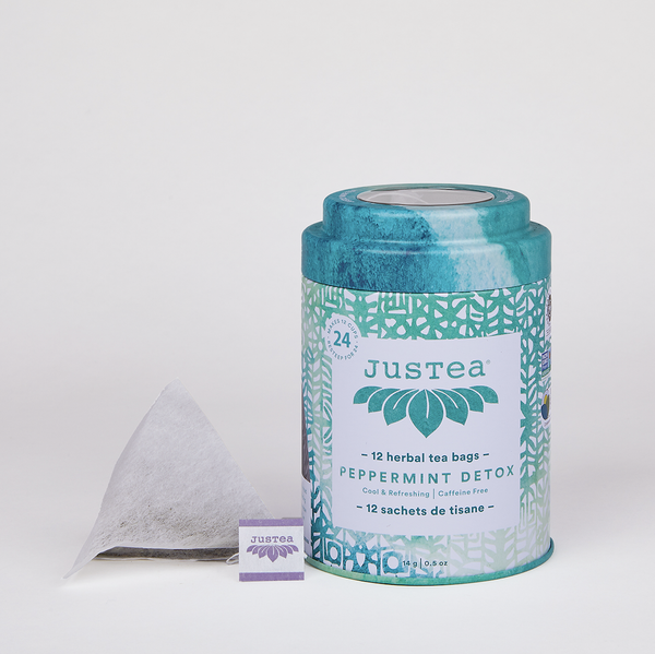  Peppermint Detox Tea Bag Tin - Organic Fair-Trade Herbal Tea