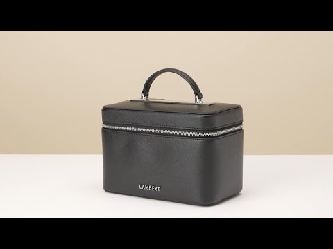 The Bella - Black Vegan Leather Makeup Bag-9