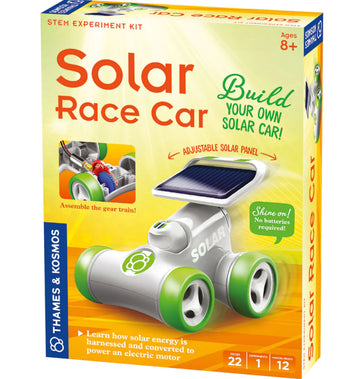 Solar Race Car - Solar Race Car STEM kit with handmade Canadian solar-powered racer, unique educational gift.