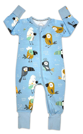 Birds, Blue Baby Pajamas