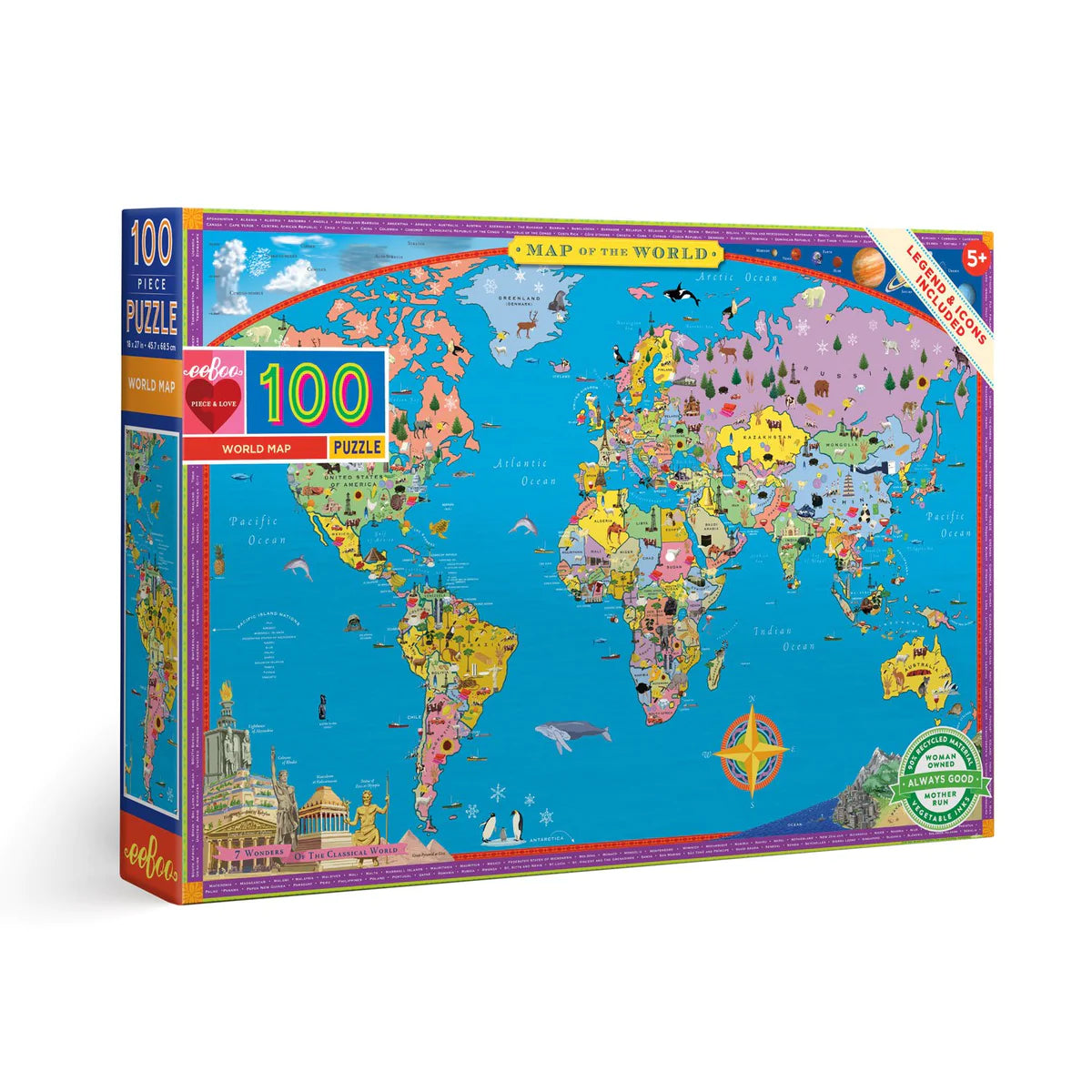 World Map 100 Piece Puzzle