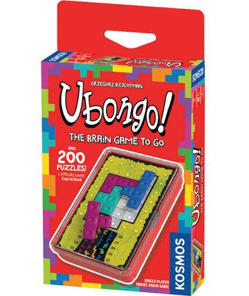 Ubongo: The Brain Game To Go - The Brain Game To Go travel puzzle game with colorful geometric pieces, unique Canadian gift.