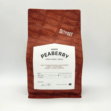 Outpost Coffee - Outpost Coffee Anaer Peaberry whole bean craft coffee in brown Canadian handmade packaging gift.
