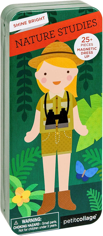 Shine Bright Nature Studies Magnetic Dress Up (Petit Collage) - Nature-themed magnetic dress-up set with a handmade Canadian craft style, ideal kids gift.