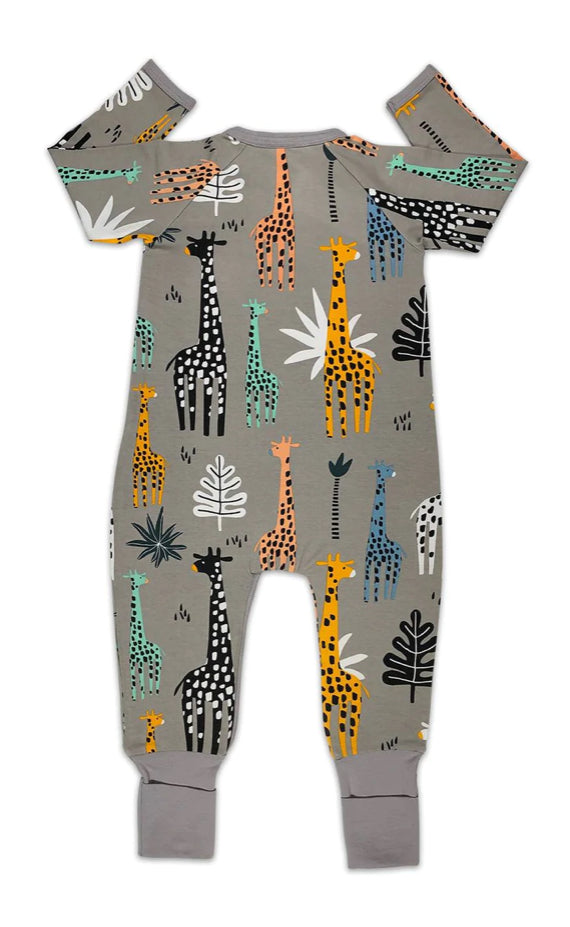 Giraffes, Gray Baby Pajamas