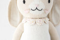  Close up of the pink dress collar on the bunny