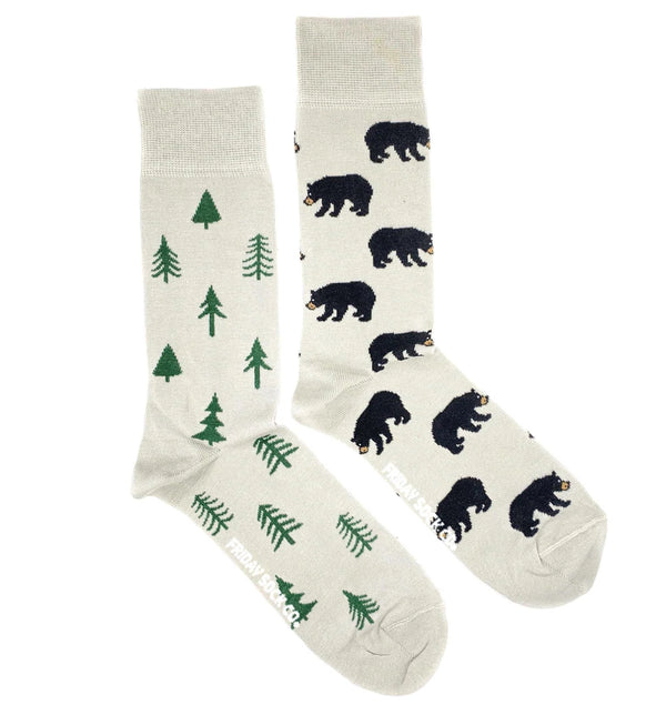 Men’s Bear and Trees Socks/ Size 7-12