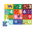  Each number is depicted alongside a group of animals of the corresponding number such as 1 + 1 cow, 2 + 2 goats, 3 + 3 pigs etc.