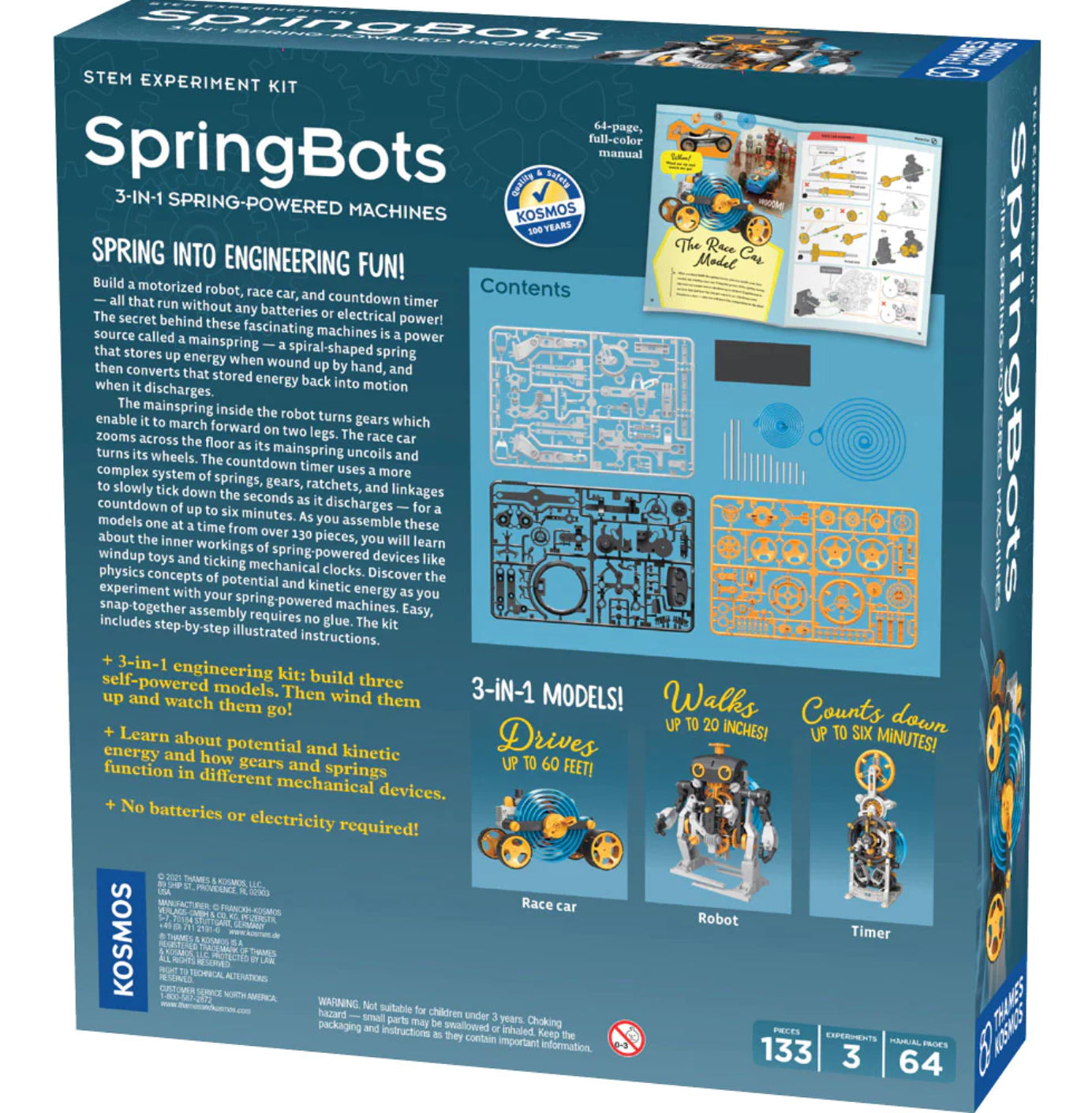 SpringBots: 3-in-1 spring-Powered Machines