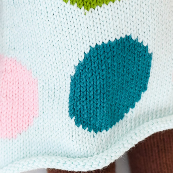 Closeup shot of the polka dot dress