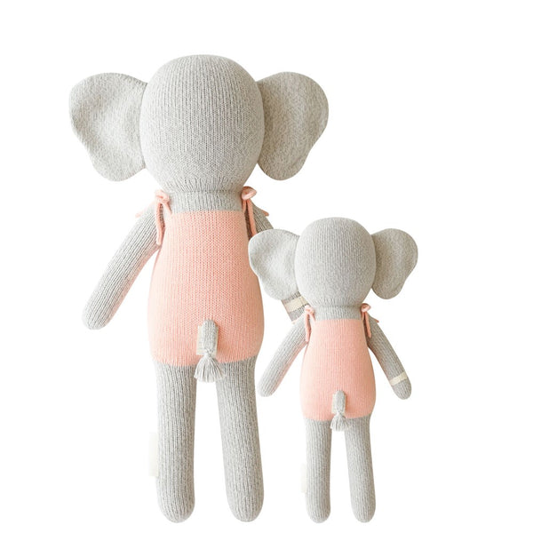 2 different sized elephant stuffies