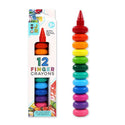 12 Finger Crayons stacked on top of each other