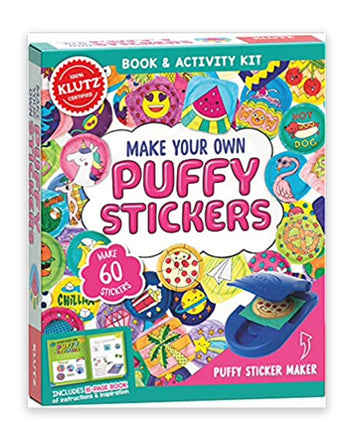 Make Your Own Puffy Stickers - Colorful Make Your Own Puffy Stickers book and activity kit, unique handmade gift, Canadian brand.