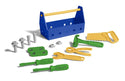 Toy blue Tool Set (Green Toys) with toolbox screwdriver saw hammer wrench for children 
