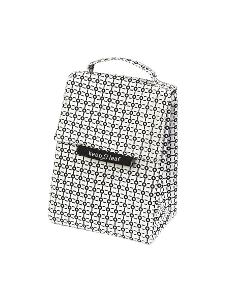 Black and white dot patterned lunch bag by Keep Leaf